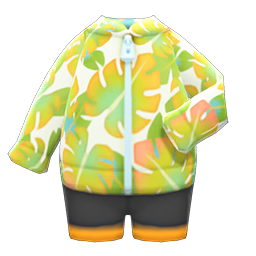 Leaf-Print Wet Suit