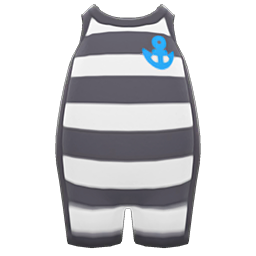Horizontal-Striped Wet Suit