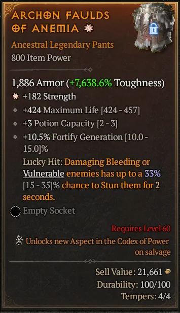 BUY ARCHON FAULDS OF ANEMIA 1S#3640-Diablo 4 Items